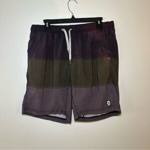 Vuori Men's Kore Color Block Black Green Gray Yoga Shorts size S